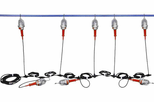 Explosion Proof String Lights - 8 Drop Lights - Class 1/II, Division 1 - PuriLite