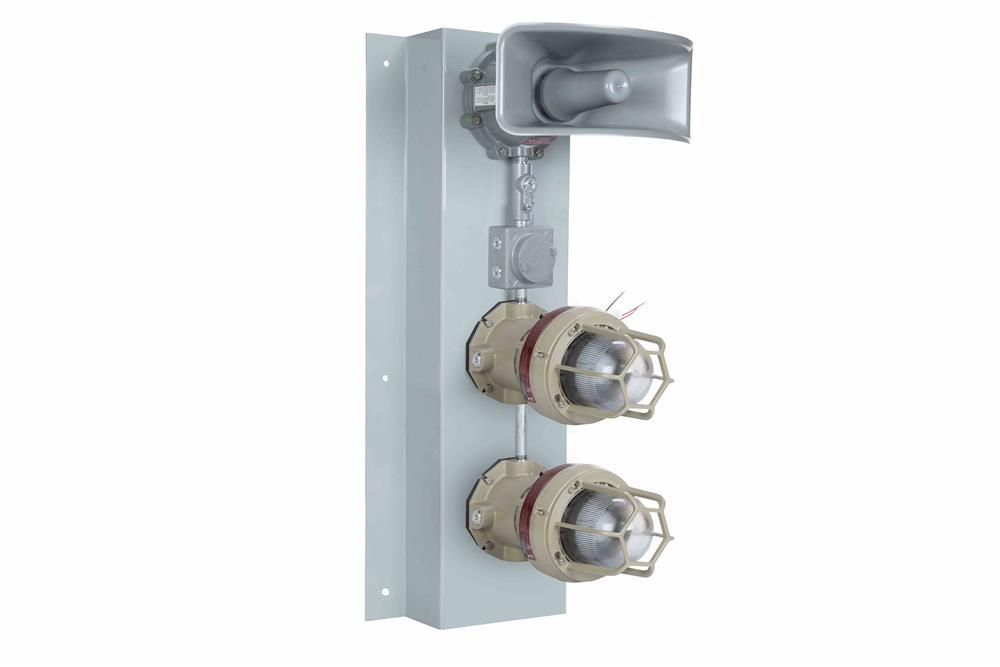 Explosion Proof Signal Light w/ Audible Loudspeaker - C1D1, C2D1 - 1-Way Audio Output - 110 dBA - PuriLite