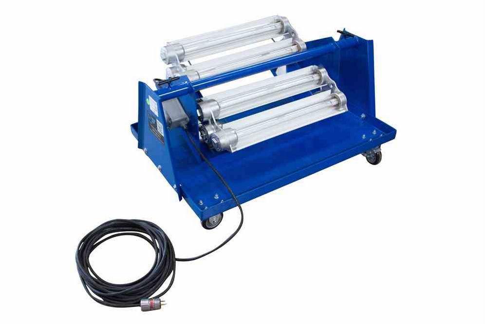 Explosion Proof LED Lights on Cart w/ Wheels-2foot-4 LED lamps-Paint Spray Booth Certified - PuriLite