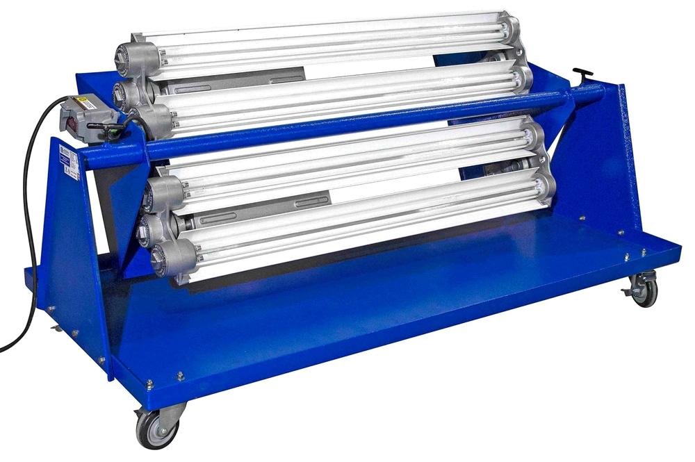 Explosion Proof Fluorescent Light Cart with Wheels for Paint Booths - 40,000 Lumens - 4' 8 Lamp - PuriLite