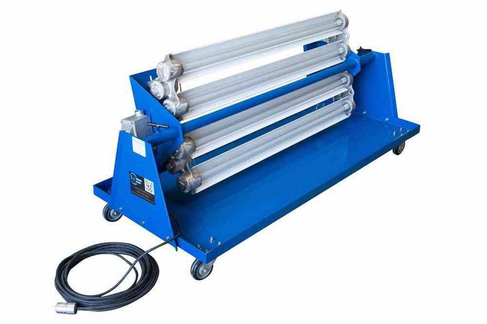 Explosion Proof LED Lights on Cart w/ Wheels -2nd Gen - 4' 4 LED lamps - Paint Spray Booth Certified - PuriLite