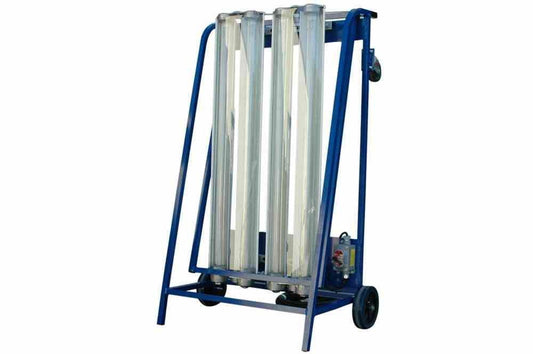 Explosion Proof LED Lights for Paint Booths on Aluminum Upright Cart with Wheels - PuriLite