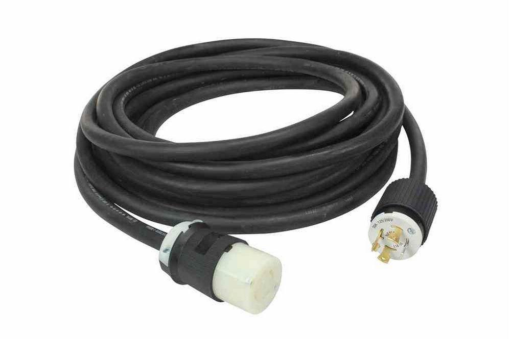 100' 12/4 SOOW Twist Lock Exension Power Cord - L15-20 - 250V - 20 Amp Rated - Outdoor Rated - PuriLite