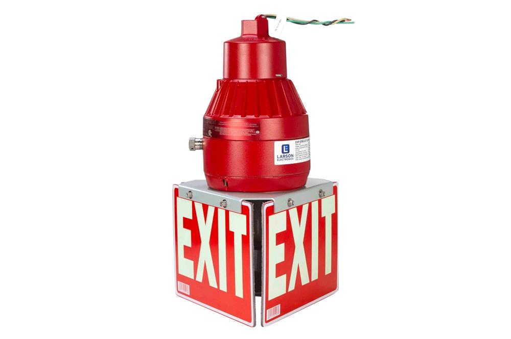 26W Red Explosion Proof Compact Fluorescent Exit Sign - 450 Lumens - Class I Div 1 & 2 - 120-277V AC - PuriLite