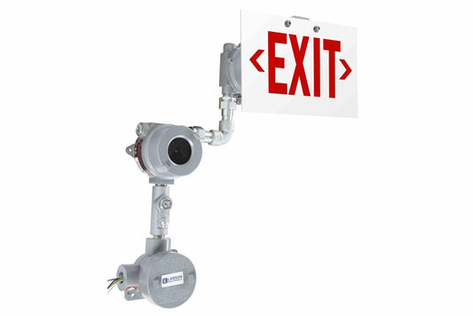 Explosion Proof Exit Sign - Class I, Division 1 & 2 - IP65 - 120V/277VAC - Emergency Battery Back-Up - PuriLite