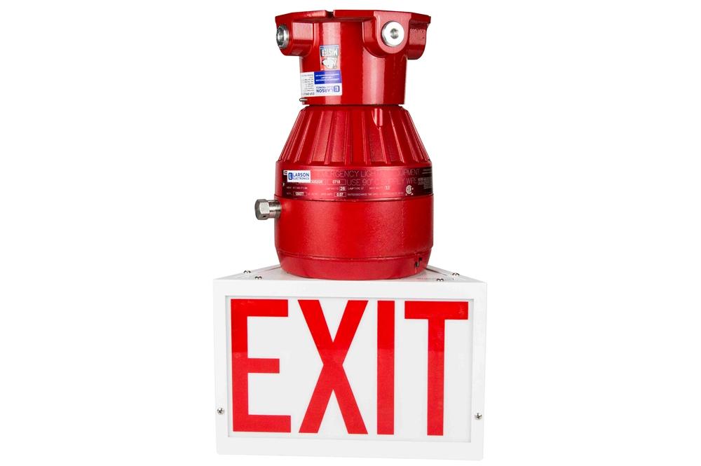 10W Red Explosion Proof LED Exit Sign - 1050 Lumens - Class I Div 1 & 2 - 120-277V AC - PuriLite