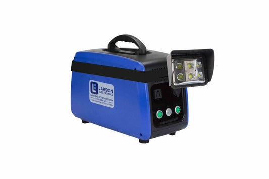Larson 60W Rechargeable LED Flood Light - 24 Hours of Continuous Runtime - Removable Glare Shield - TAA Compliant - PuriLite