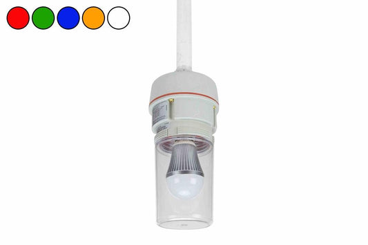 Industrial Strobing LED Light Beacon - 7 Watts - Non-Metallic - Chemical Resistant - Polycarb Lens - PuriLite