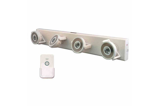 Larson Indoor LED Track Light w/ Remote Control - (4) Track Heads - Dimmable, Adjustable - Dual Power - PuriLite