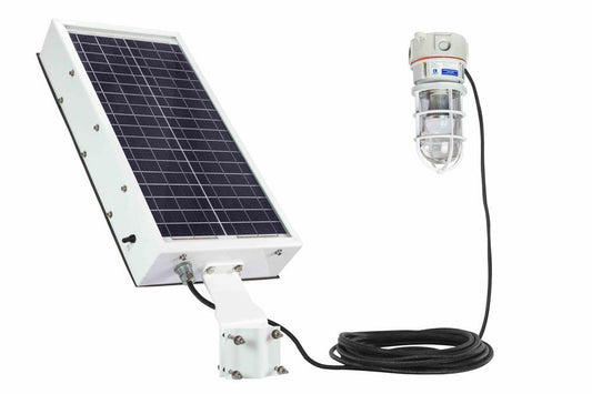 Solar Power LED Hazardous Location Light - Class 1 Division 2 - Strobe or Steady Burn - 30 ft SEOOW - PuriLite