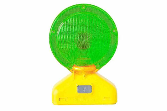 LED Barricade Warning Light - Type C Steady Burn, Green - (4) D-cell Batteries - Photocell - PuriLite