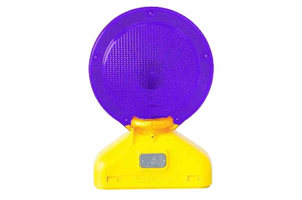 LED Barricade Warning Light - Type C Steady Burn, Purple - (4) D-cell Batteries - Photocell - PuriLite