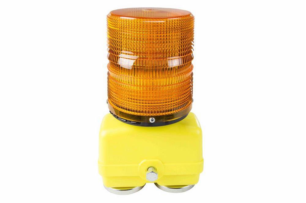 Heavy Duty Portable Warning Light - Amber Battery Powered Strobe - Magnetic Mount - PuriLite