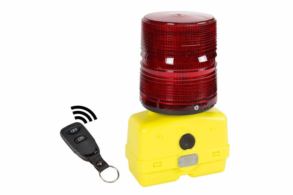 Heavy Duty Portable Warning Light - Red Battery Powered Strobe - Visual Safety - Wireless Remote - PuriLite