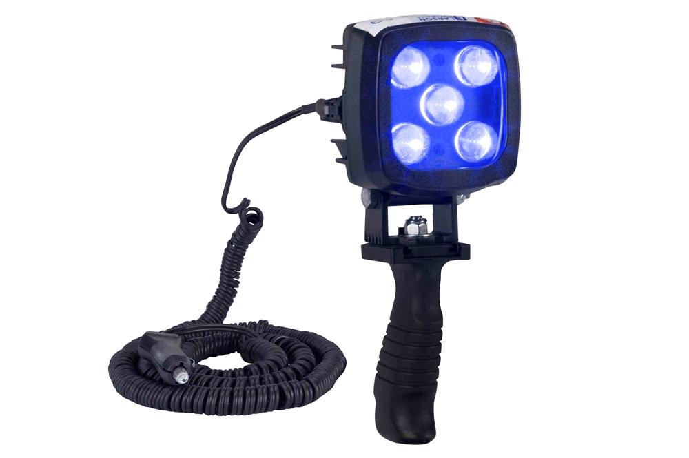 25W Blue LED Handheld Hunting Spotlight - 2250 Lumens - Durable Construction - IP67 - PuriLite