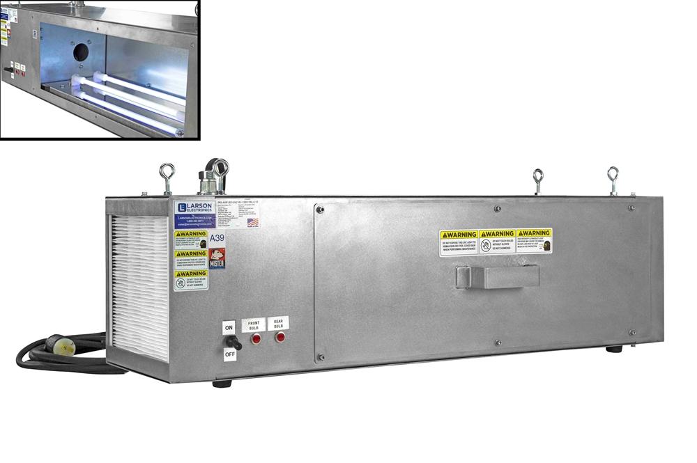 UV Air Sanitation Purifier - 120V - (2) 60W T8 UVC Lamps - 15' 16/3 SOOW Cord - Occupied Areas - Ceiling Mount - PuriLite