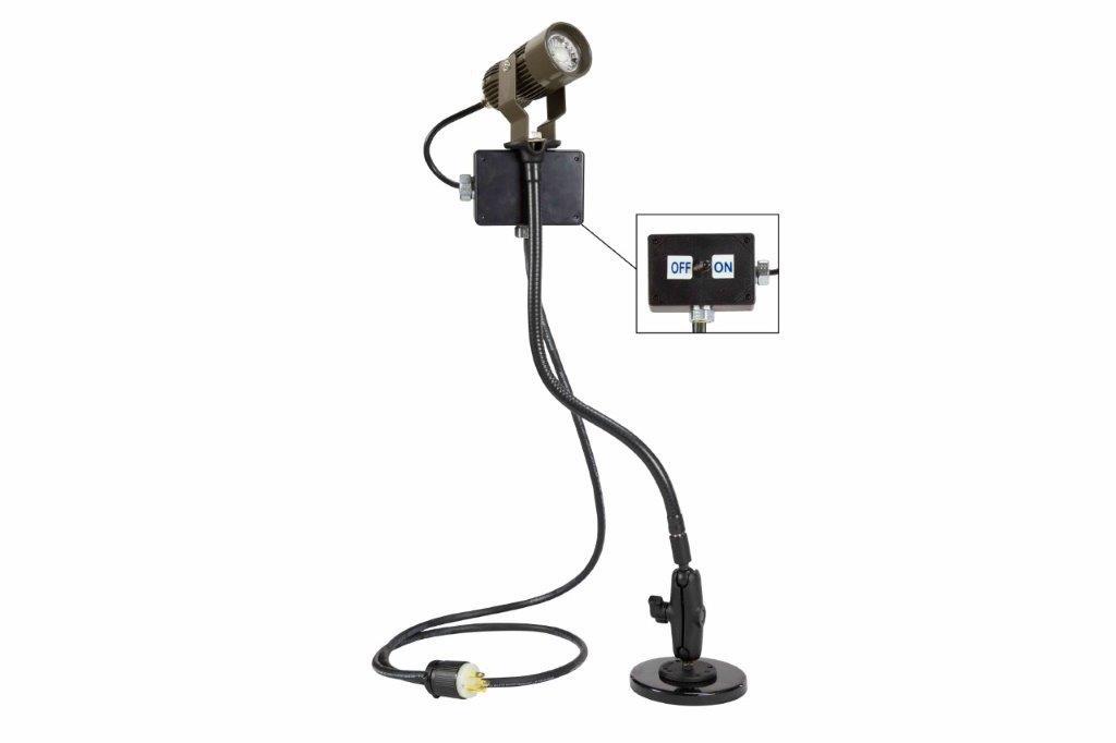 Larson 18W LED Machine Light - 1530 lms - On/Off Switch - Magnetic Ball Joint Gooseneck - 10' Cord - IP65 - PuriLite