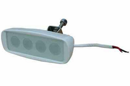 LED Spreader Deck Light - 4 LEDS - White Aluminum Housing - 40' Flood Beam Diameter - 10.8 Watts - PuriLite
