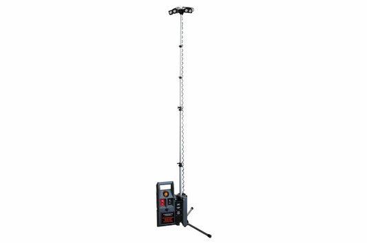 12' Portable LED Light Tower w/ Telescoping Light Heads - 4, 10-Watt LEDs - Rechargeable Battery Pow - PuriLite