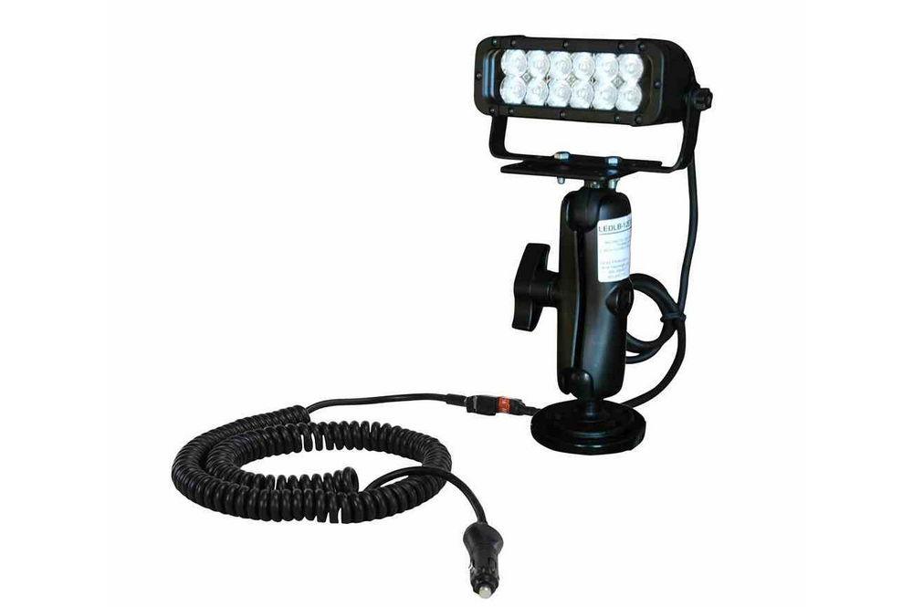 Magnetic 12 LED Trunnion Mount Light Bar - 2" Double Ball Joint Mount - 200lb Magnet - 550'L X 70'W - PuriLite