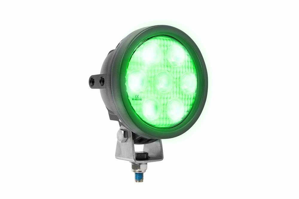 LED Green Light Emitter - 7, 3-Watt CREE LEDs - 4.5" OD - Stud Mount - 9-32VDC - PuriLite