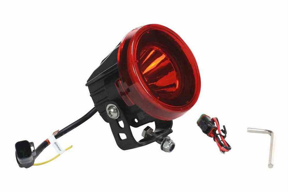 High Intensity Colored LED Light - 10 Watt LED - 12-32V DC - 650 Foot Spot Beam - Red/Blue/Amber - PuriLite