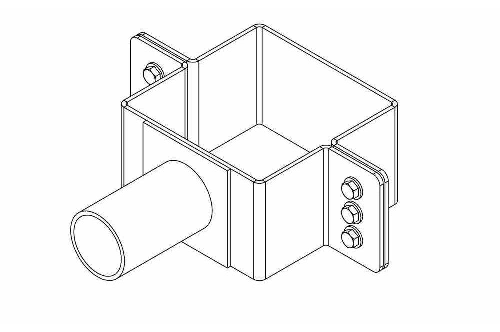 Stainless Steel Mount for LEDPLL Series Light Pole Lights - Cinches to 5X4 Poles - PuriLite