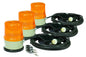Remote Controlled LED Strobe Light Kit - (3) LED Strobe Lamps - 120-277V AC to 10-30V DC - Amber - PuriLite