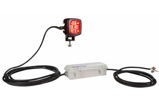 25W Red LED Warning Spotlight - 2250 Lumens - 125V DC - Red Safety Light - IP67 - PuriLite