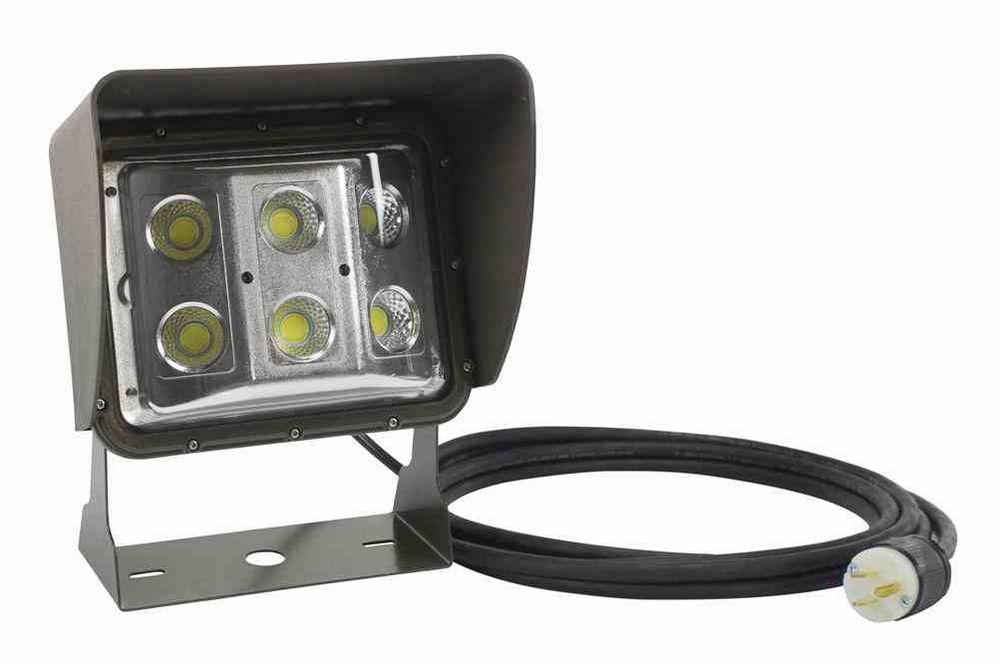 60 Watt LED Low Profile Wall Pack Light With Glare Shield and 20 Ft Cord - U Bracket Mount - PuriLite