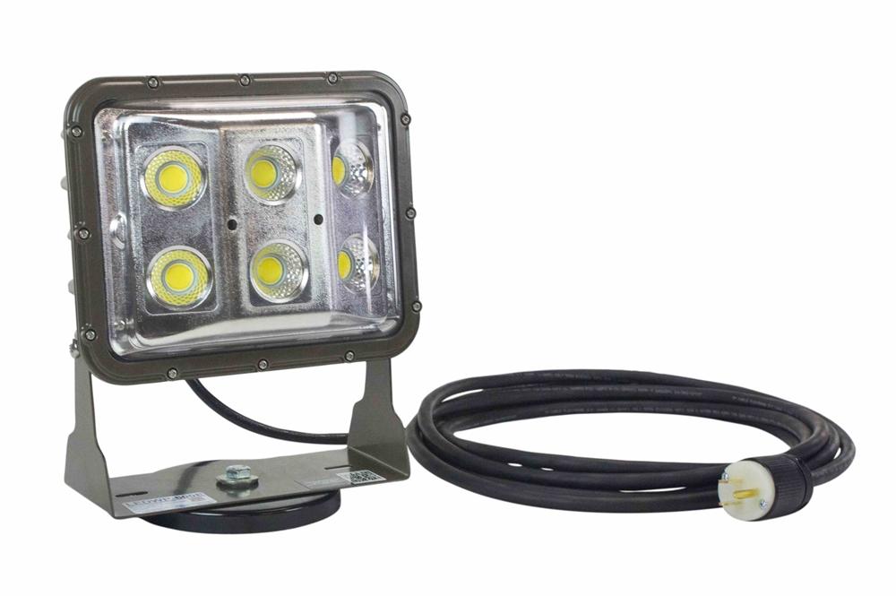 Magnetic Mount 60 Watt Low Profile LED Flood Light - 20' Cord - 120-277V AC - PuriLite