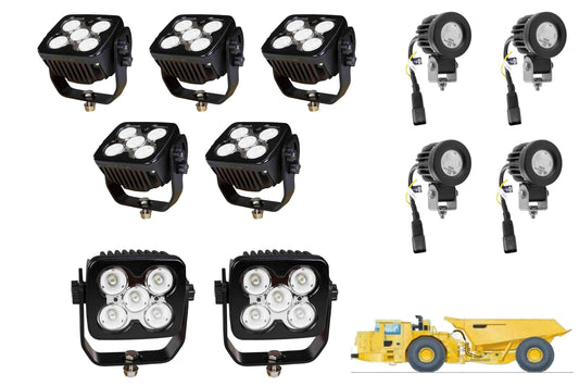 Larson LED Light Package for Caterpillar AD45 Dump Truck - LED Retrofit/Fitout  (7) LEDP10W-50E (4) LEDP10 - PuriLite