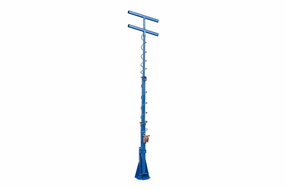 3-Stage Light Mast - Extends to 14' - H-Mount - (4) D-Rings - Weatherproof 3/4" Coil w/ Junction Box - PuriLite