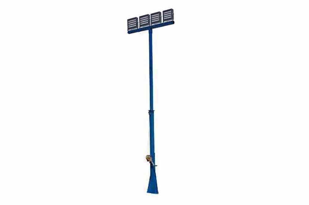 Telescoping 3-Stage LED Light Mast - 6.5' to 12' - (4) 240W LED Lights - 30' 16/3 SOOW Cord w/ Cord Cap - PuriLite