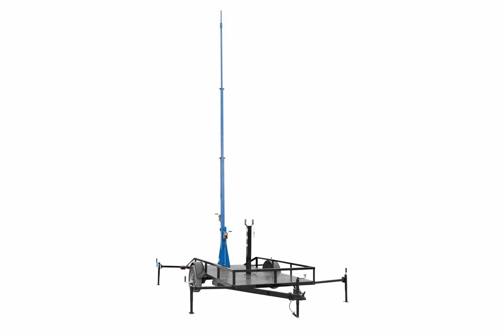 Wind Generator Tower w/ Trailer - 12' to 30' - 1.5" NPT Non-Threaded Pipe Mount - NO Wind Generator Included - PuriLite