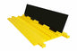 2-Channel Cable Protector Ramp - Accommodates 3.25"OD and Smaller Cables/Hoses - Rubber Construction - Supports up to 10,000 lb Per Axle - PuriLite