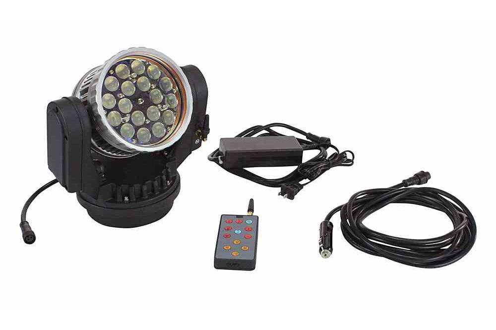 40W Wireless Remote Control LED Spotlight - 12VDC or 120-220VAC - 25 Meter 8 AWG SOOW Power Cord - PuriLite