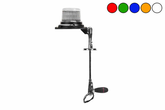 Larson 14.4W LED Roof Mount Strobe - 10.25" Stainless Steel Shaft - 30 Flash Patterns - 12-24V DC - PuriLite