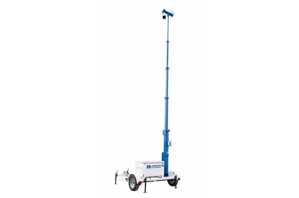 *RENTAL* Portable 5-Stage Surveillance Tower w/ IP Camera - 30' Mast, 10' Trailer - LED Strobe - PuriLite