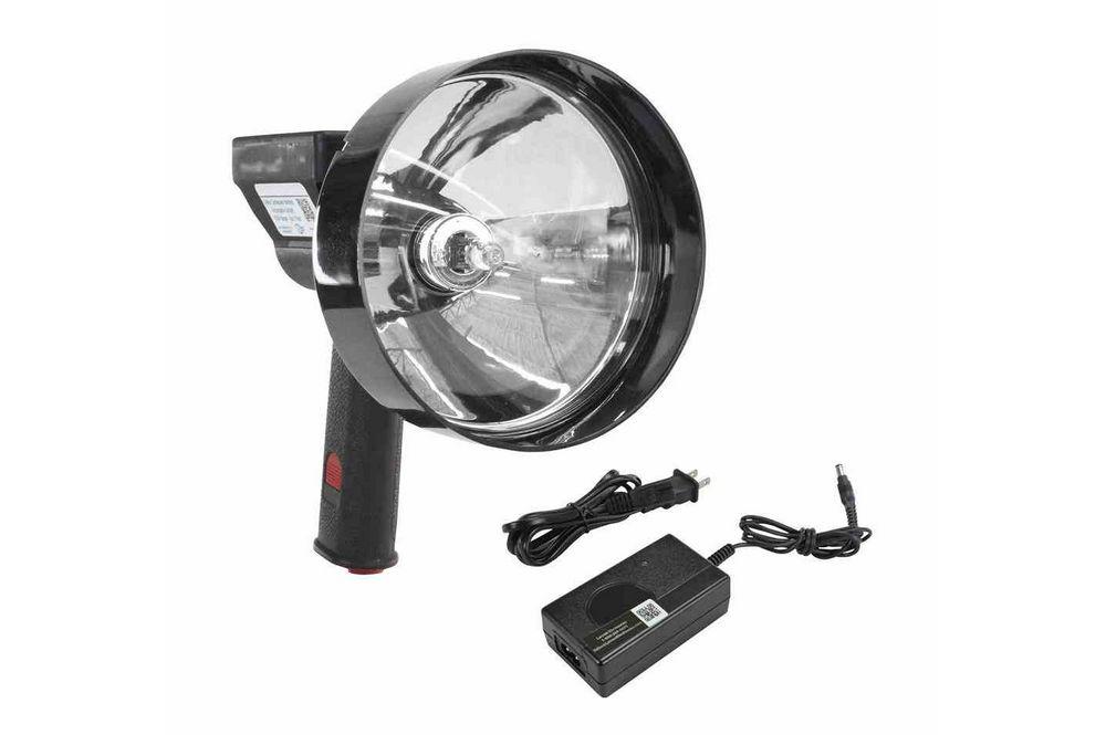 5 Million Candlepower Handheld Rechargeable Spotlight - 100W Halogen - Spot / Flood - 7" Lens - PuriLite