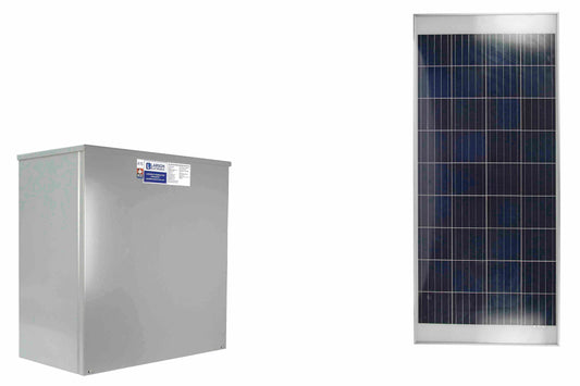 Larson Remote Mount Solar Charge Control Kit - (1) Solar Panel, (3) Li-ion Batteries, (1) Charge Controller, (1) Mounting Kit - N3R Enclosure - PuriLite