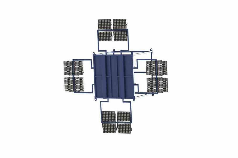 7680W Crane Mount LED Light Plant - (16) 480W LED Fixtures - Single Phase - Adjustable Assemblies - PuriLite