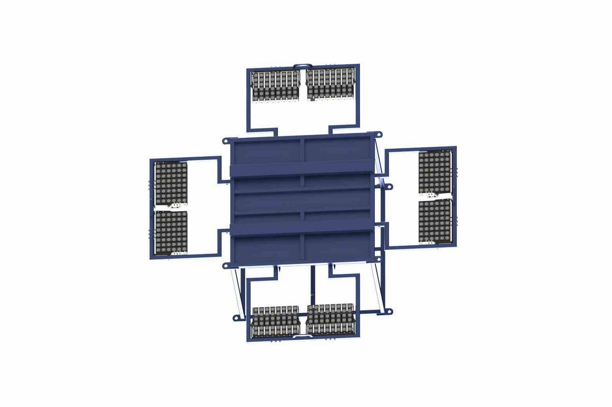 Larson 3840W Crane Mount LED Light Plant - (8) 480W LED Fixtures - Single Phase - Adjustable Assemblies - PuriLite
