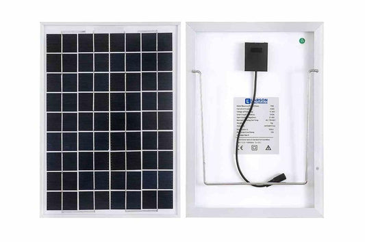 10W All Weather Solar Panel - 12V - 16.4' Cable w/ Alligator Clips - Aluminum Frame - PuriLite