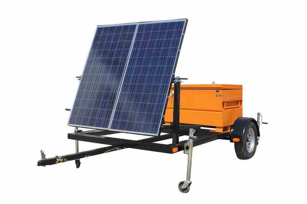 530W Solar Light Tower -7' Trailer - (2) 265 Watt Panels - Completely Solar No Fuel Needed - PuriLite