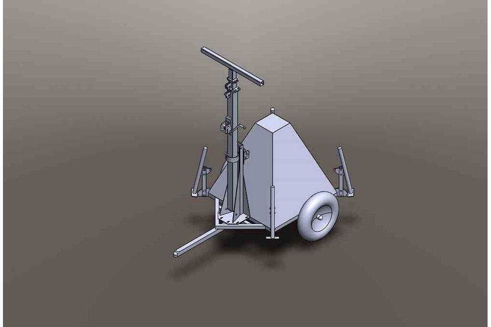 Mobile Trailer w/ 18' Telescoping Mast - Enclosed Trailer for Generators/Equipment - 8' to 18' Mast - PuriLite