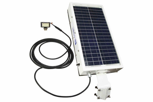 5 Watt Solar Powered LED Light - 9 Hour Run Time - 35' X 35' Illuminated Area - Remote Switch - PuriLite