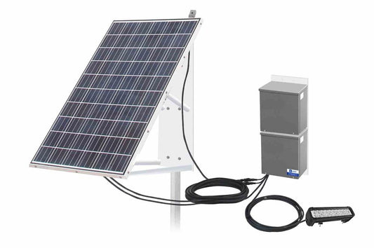 60W Solar Powered LED Light w/ 265W Panel - 12 Hour Run Time - Day/Night Photocell or Motion Sensor - PuriLite