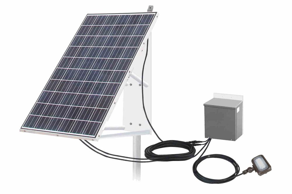 70W Solar Powered LED Light - 6800 lms - (1) 300W Panel, (4) 40aH Li-ion Batteries - PuriLite