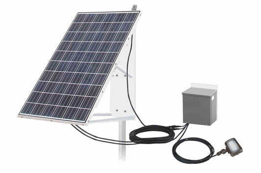 70W Solar Powered LED Light - 6800 lms - (1) 300W Panel, (4) 40aH Li-ion Batteries - PuriLite